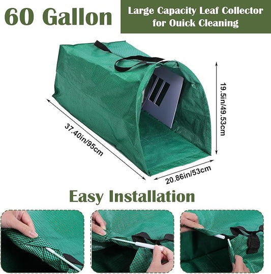 2PCS Leaf Collector, 53 Gallon Yard Waste Bags, Heavy Duty Foldable Lawn & Leaf - Image 2