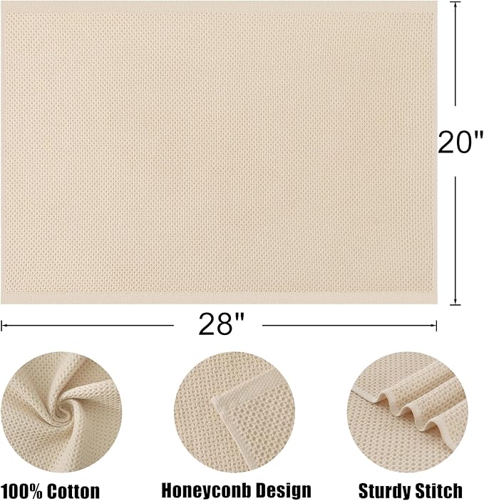 Kitinjoy 100% Cotton Waffle Weave Kitchen Towels - Image 5