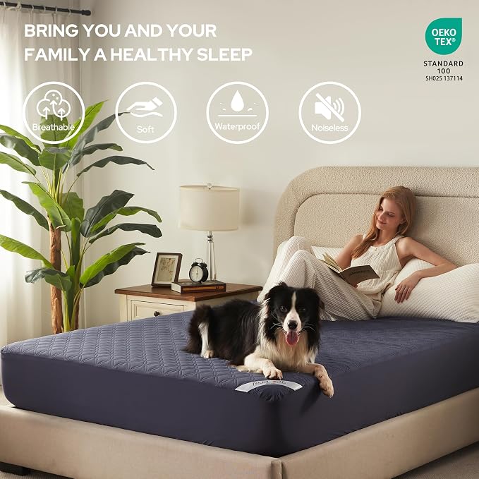 BEDLORE Waterproof Mattress Protector, Queen Size Noiseless Mattress Pad - Image 3