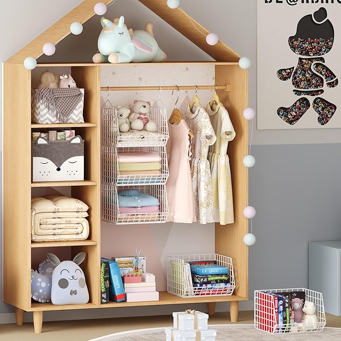 X-cosrack 4 Tier Closet Hanging Organizer, Foldable Closet Shelving - Image 5