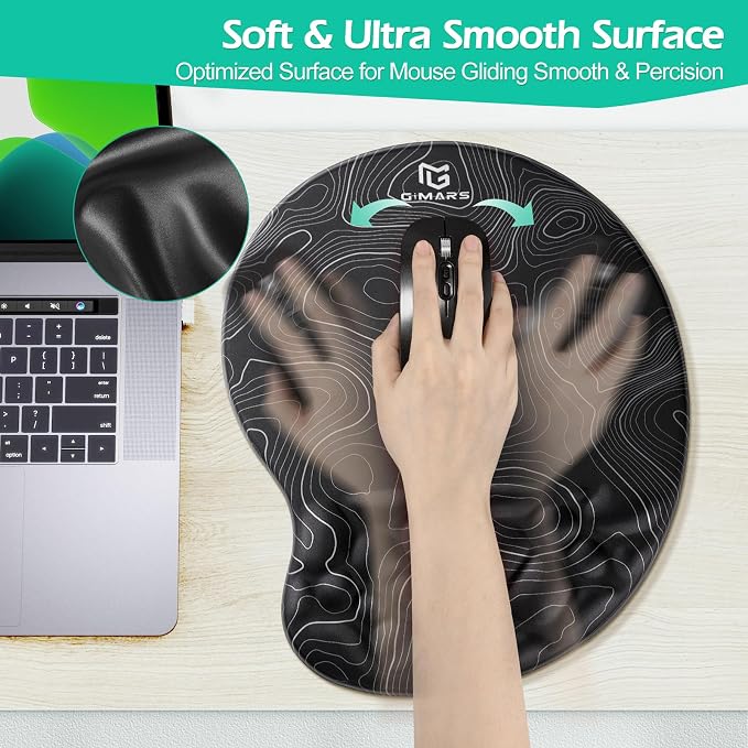 Gimars Upgrade Ergonomic Ultra-Soft Foam Keyboard Mouse Pad Wrist Rest Set - Image 4