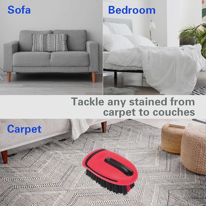 Carpet and Upholstery Cleaning Brush, Carpet Scrubber Stiff Bristle Detailing - Image 5