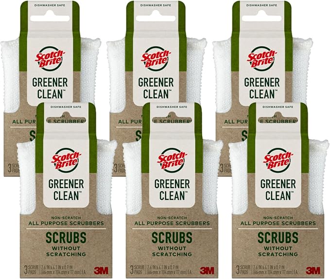 Scotch-Brite Greener Clean Dish Scrubbers, 18 Non-Scratch Kitchen Sponges by Scotch-Brite