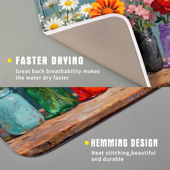 Spring Summer Floral Dish Drying Mat - Image 3