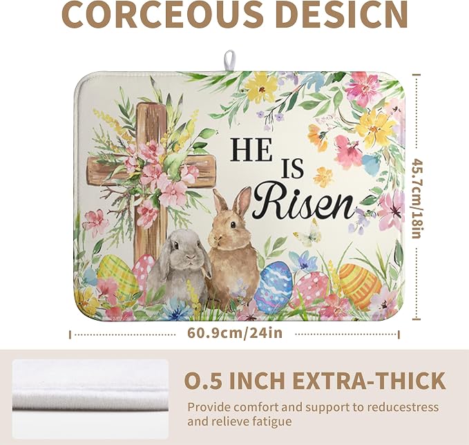 Easter He Is Risen Bunny Dish Drying Mat - Image 2