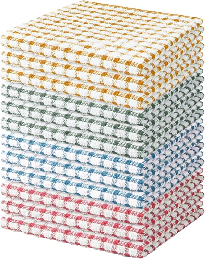 Nialnant 12 Pack Dish Towels for Kitchen, 100% Cotton Soft Dish Rags, Quick by Nialnant