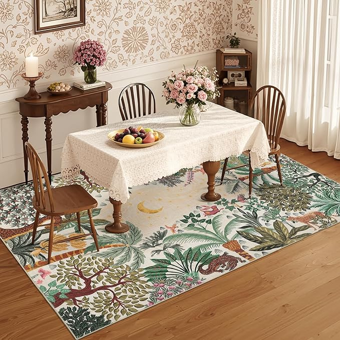 GarveeHome 6x9 Area Rug Jungle Beige Washable Rugs - Image 7