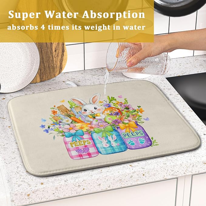 Easter Bunny Carrots Dish Drying Mat - Image 7