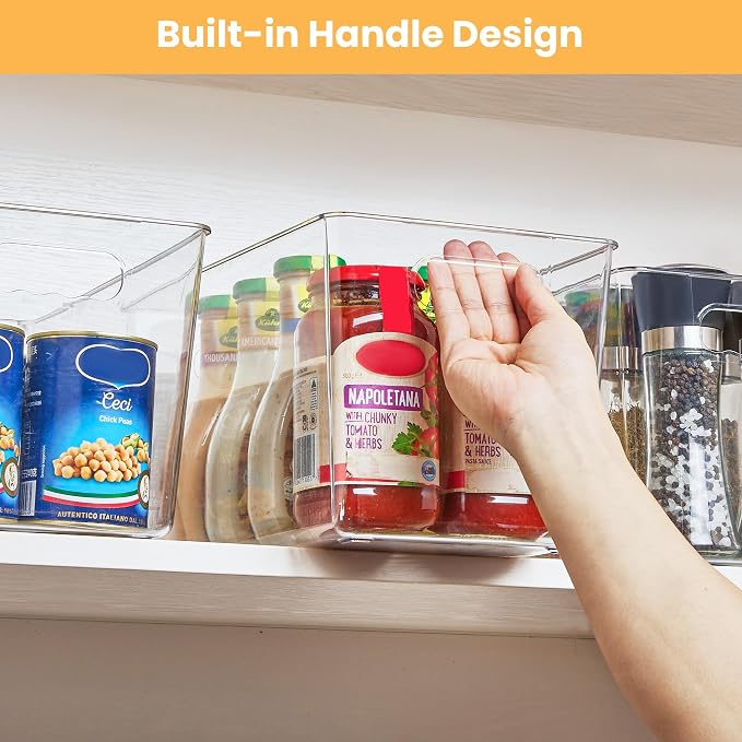 YIHONG 10 Pack Clear Pantry Organizer Bins, Plastic Containers - Image 5