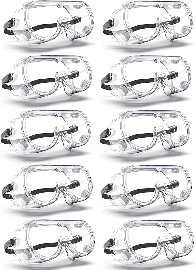 Anti-Fog Indirectly Vented Lab Safety Goggles Over Glasses by EinKau