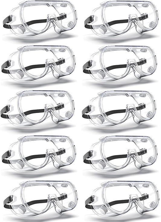 Anti-Fog Indirectly Vented Lab Safety Goggles Over Glasses by EinKau