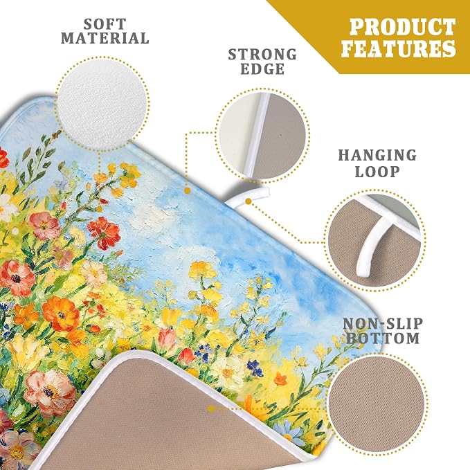 Spring Summer Floral Dish Drying Mat - Image 4