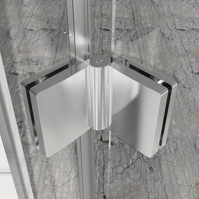 Frameless Bi-Fold Shower Door 32" W x 72" H, 1/4" Clear Tempered Glass - Image 8