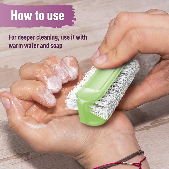 KONEX Two-Sided Nail Brush | Cleaning Fingernails, Stiff Bristle Nail Scrubber - Image 4