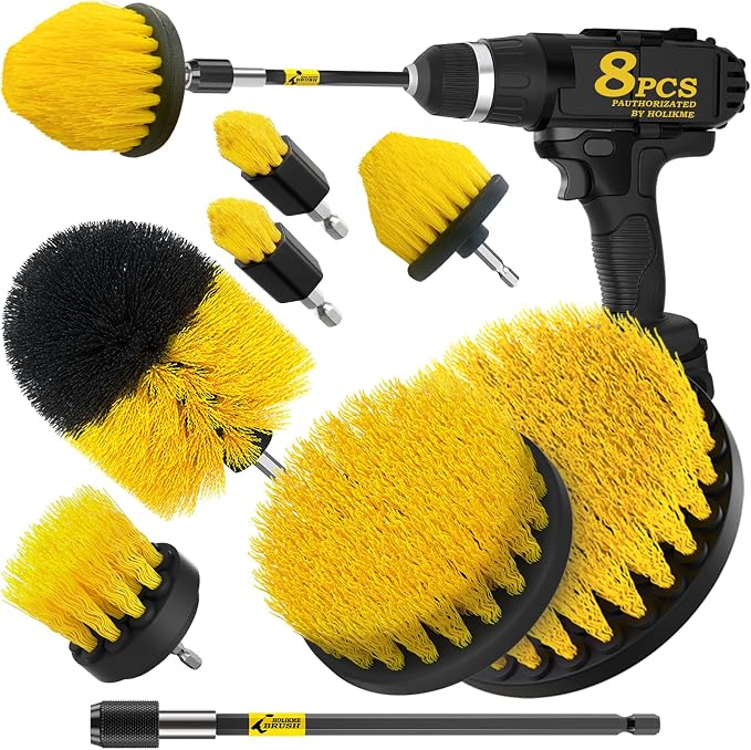 Holikme 8 Piece Drill Brush Attachments Set, Power Scrubber by Holikme