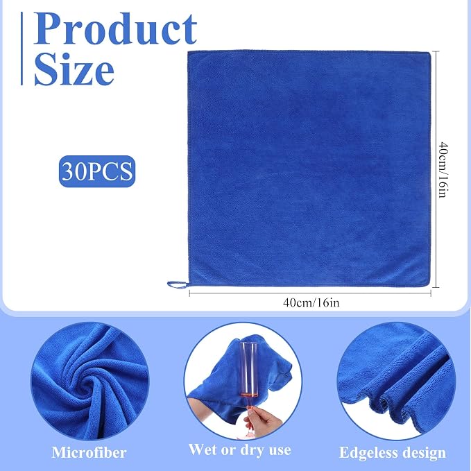 SHENLI 30Pack Edgeless Microfiber Towels - Image 2