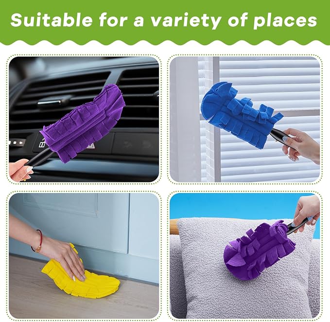 Zubebe 3 Pcs Duster Refill Reusable Fleece Duster Refills Feather Flat Dusters - Image 4