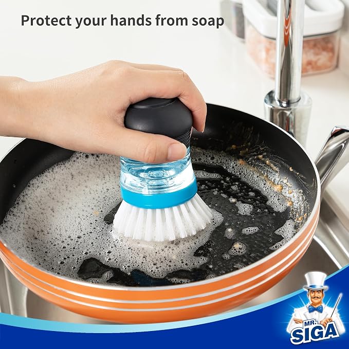 MR.SIGA Soap Dispensing Palm Brush, Kitchen Brush - Image 5