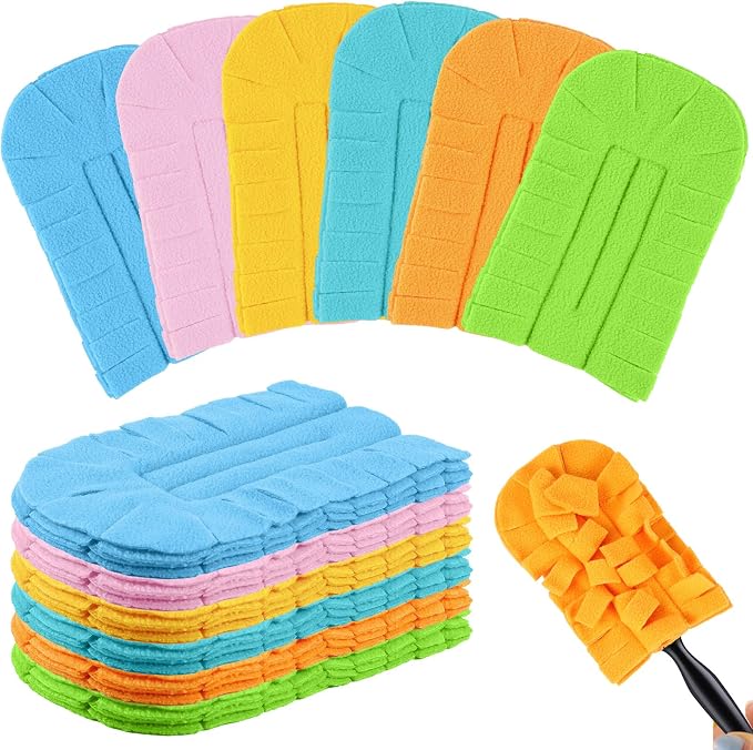 Zubebe 12 Pcs Duster Refill Reusable Fleece Duster Refills Feather Flat Dusters by Zubebe