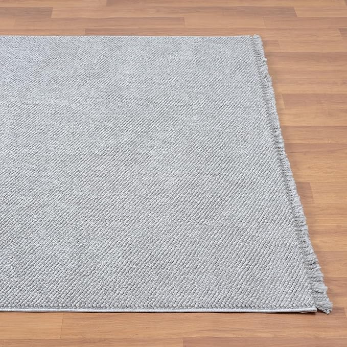 LUXE WEAVERS Solid Machine Woven Gray 5x7 Area Rug, Indoor Stain-Resistant Carpet
