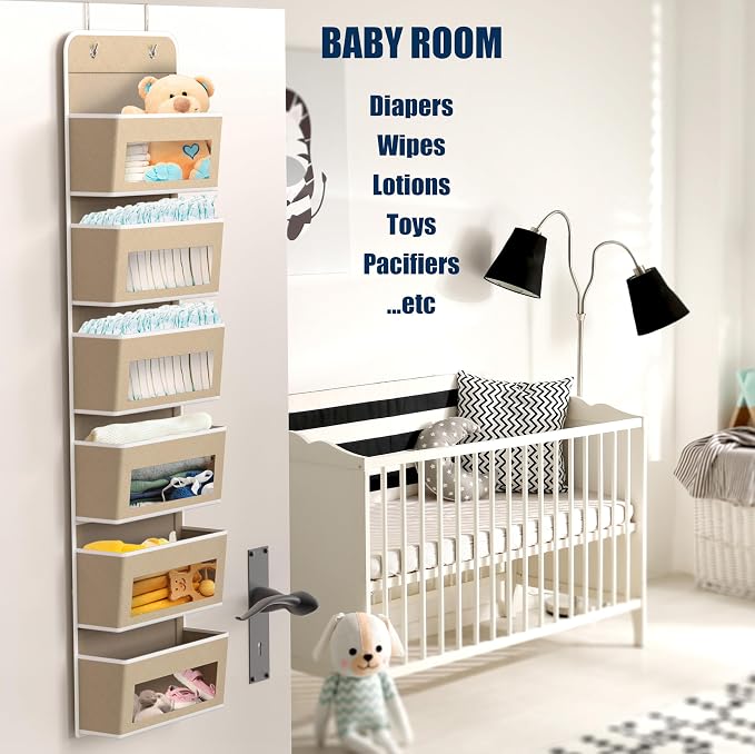SIMPLE HOUSEWARE 6 Clear Window Pocket Over Closet Door Storage Hanging - Image 3