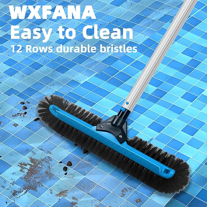 20" Wide Pool Brush Head, Heavy Duty Pool Cleaning Brush - Image 2
