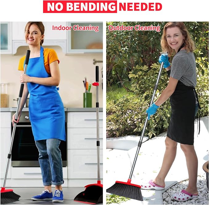 Broom with Dustpan Combo Set, Dust Pans with Long Handle - Image 7