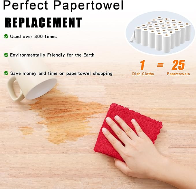 Homaxy 12 Pack Kitchen Dish Cloths, Super Soft and Absorbent Coral Velvet Dish - Image 8
