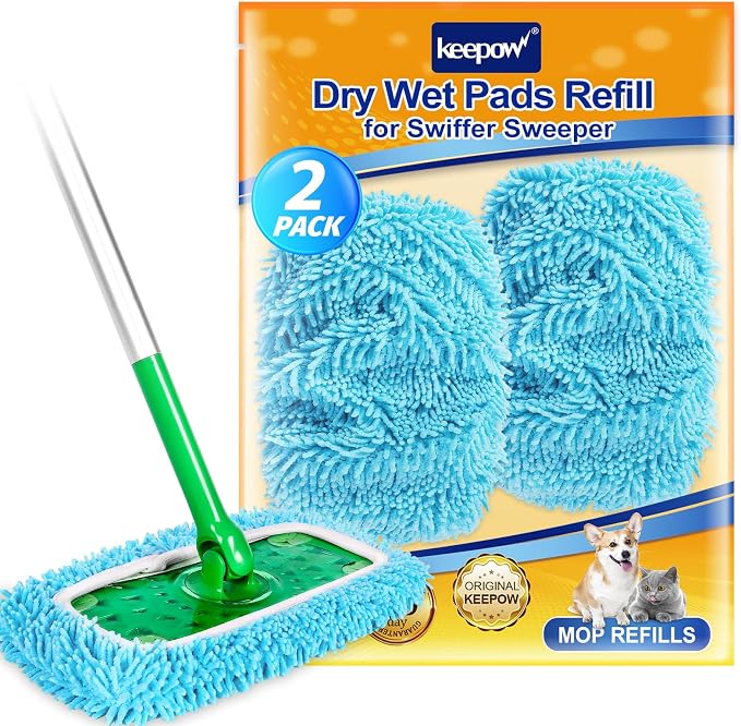 KEEPOW Reusable Dry Sweeping Cloths Microfiber Wet Pads Compatible by KEEPOW