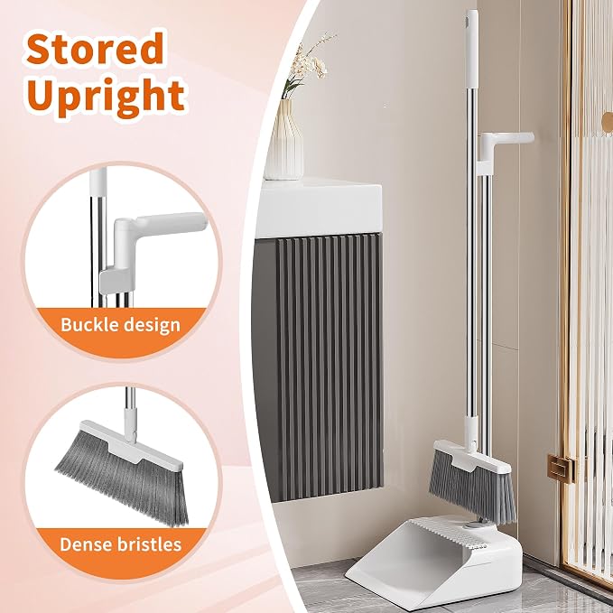 Household Broom with Dustpan Combo Set, Air Broom with Extra-Long Adjustable - Image 6