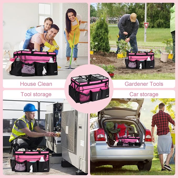 Large Cleaning Caddy Bag With Detachable Divider, Caddy Organizer With Handle - Image 7