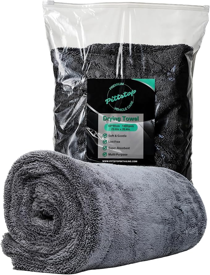Pittstop Drying Microfiber Towel Large 24x35 Inch 1400 GSM, Edgeless by Unknown