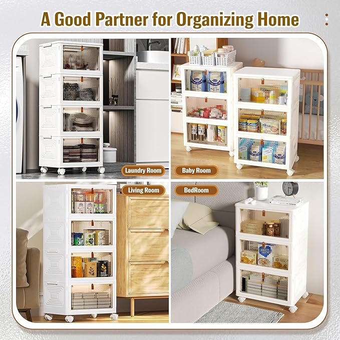 CTSNSLH 4 Tier Plastic Storage Bins and Boxes Organizer - Image 4