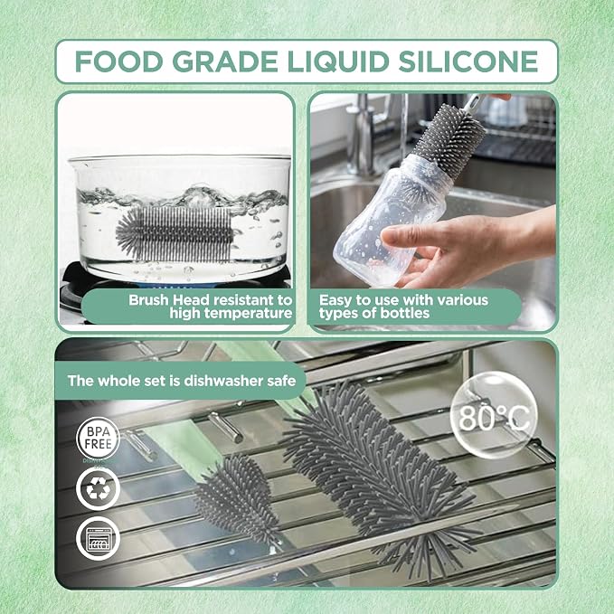 Bottle Brush Set Cleaner Silicone Brushes - Image 5