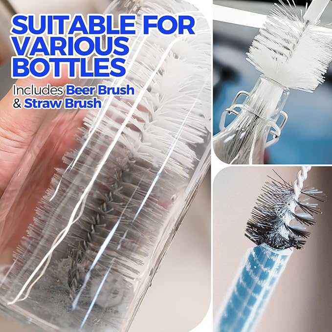 Holikme 10 Pack Bottle Brush Cleaner Set, Flexible Long Handle Water Bottle - Image 4