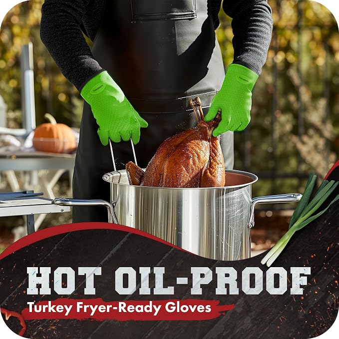 KITCHEN PERFECTION XL Silicone Smoker Oven Gloves-Extreme Heat Resistant BBQ - Image 5