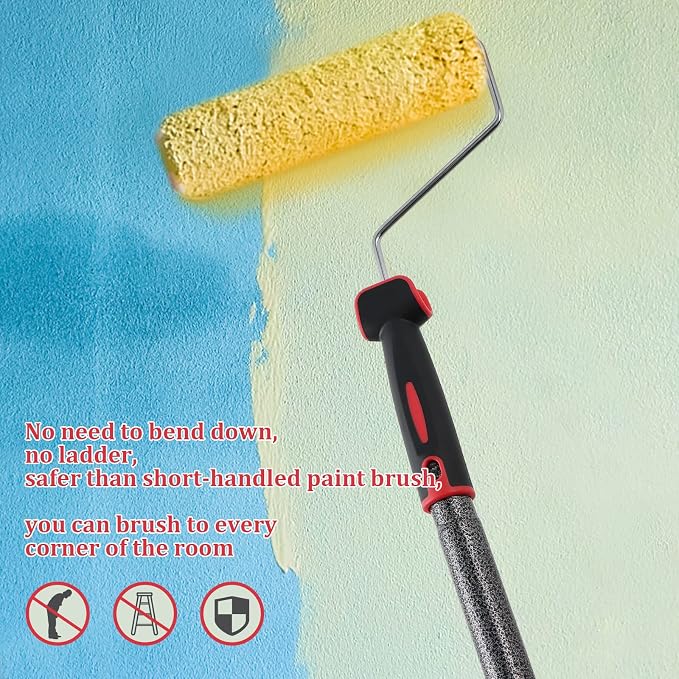 Paint Roller extension pole, 48in Brush kit Multi-Function Paint Roller kit - Image 4