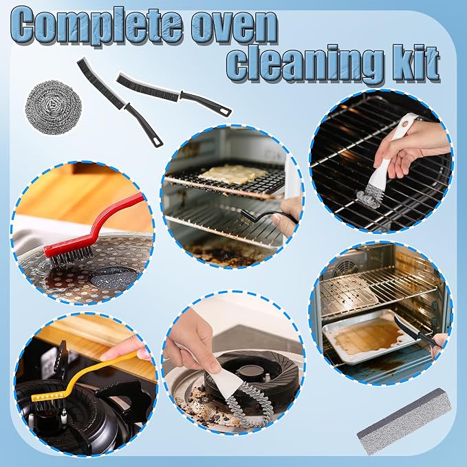 Heavy Duty Oven Cleaner Brush Set, Oven Cleaning Accessories Tools, - Image 5