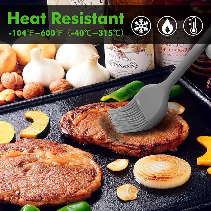 HOTEC Basting Brushes Silicone Heat Resistant Pastry Brushes Spread Oil Butter - Image 5
