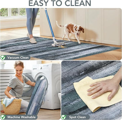 Office Chair Mat for Hardwood Floor&Tile Floor,48"X 60" Heavy Duty Desk Chair Mat for Hard Floors,Under Desk Rug for Rolling Computer Chair,Anti Slip,Low Pile Carpet Floor-Abstract Dark Grey