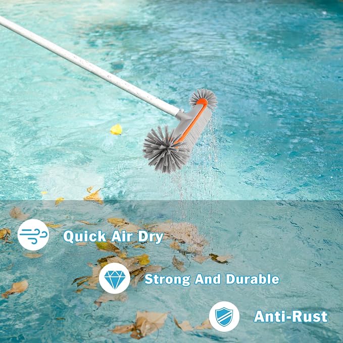 Poolvio Professional 17.5" Floor & Wall Pool Cleaning Brush - Image 8