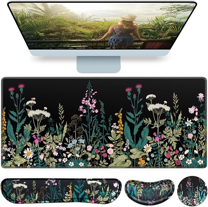 Desk Mat, Large Gaming Mouse Pad by QOMOLAMA