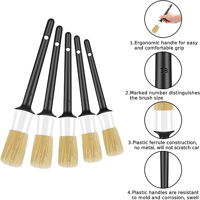 10pcs Car Detailing Kit, Premium Detailing Brush Set Includes 5 Soft Car - Image 2