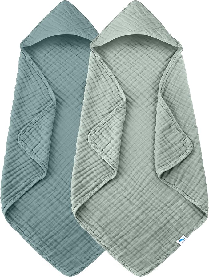 SWEET DOLPHIN Muslin Hooded Baby Bath Towels by SWEET+DOLPHIN