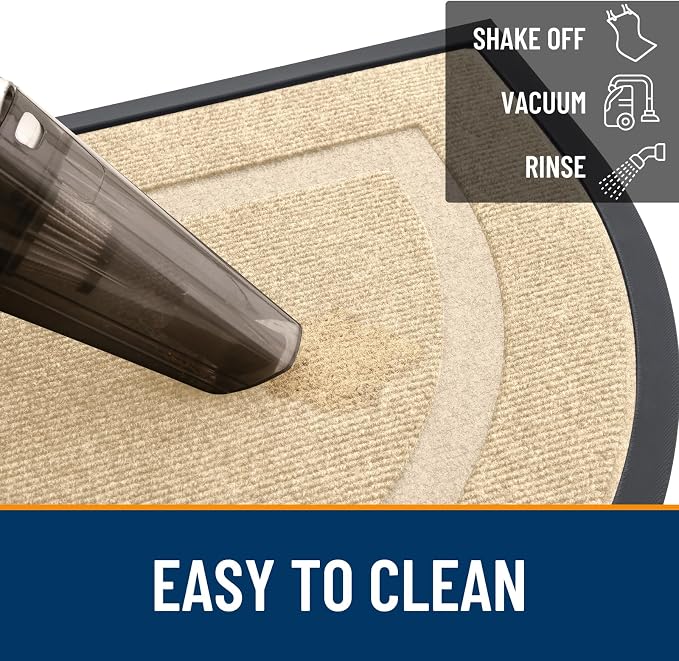 OLANLY Half Circle Door Mat Indoor Outdoor Entrance Welcome, Waterproof - Image 6