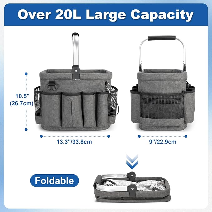 Cleaning Caddy Organizer with Handle, Cleaning Tote Bag with Multiple Pockets - Image 4