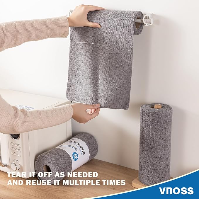 55 Pack Microfiber Cleaning Cloth Roll, Tear Away Reusable Towels, Ultra - Image 6