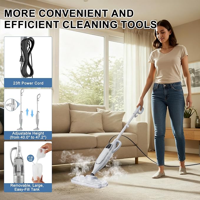 Steam Mop, 11-in-1 Powerful Handheld Steam Cleaner - Image 6