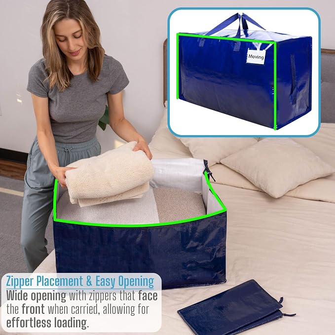 VENO 8 Pack Moving and Storage Bags, Heavy Duty, Alternative to Moving Boxes - Image 2