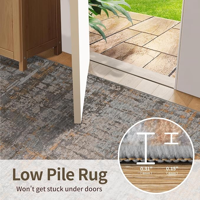 3x5 Washable Entryway Rug, Non Slip Boho Runner Rugs - Image 5